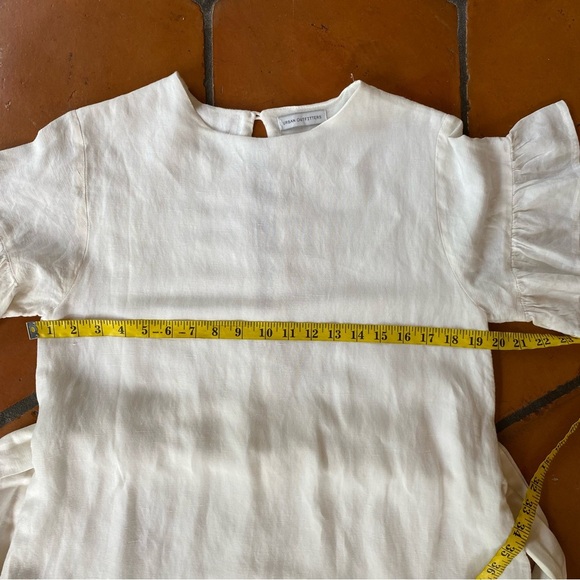 Urban Outfitters White Linen Mini Dress Size Small Preppy Boxy Babydoll Coastal - Picture 9 of 9